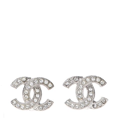 chanel silver chain cc earrings|Chanel cc earrings sterling silver.